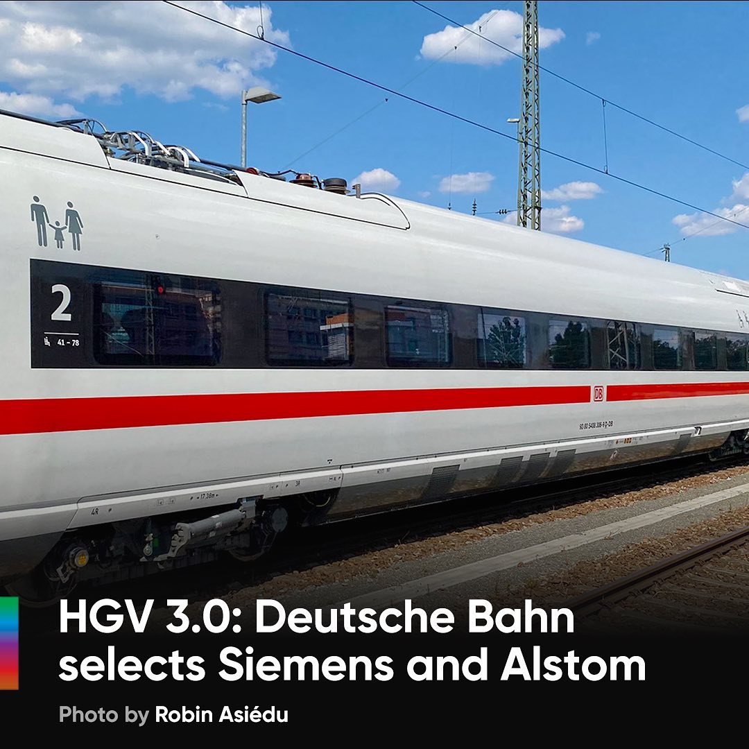 📷 by Robin Asiédu 
Deutsche Bahn has selected Siemens and Alstom, to each develop concepts for a new generation of very high-speed trains (HGV 3.0) 🇩🇪 Read more about the next generation of ICE via the link in our bio ⬆️
.
.
.
.
.
#HGV30 #DeutscheBahn #DBfernverkehr #Alstom #Siemens #siemensmobility #Siemensvelaro #AlstomAvelia #DB #eisenbahn #ICE #DBICE #ICE5 #intercityexpress #eisenbahn #eisenbahner #instabahn #instarail #Highspeedrail #Highspeedtrain #railways_of_our_world #igersbahn #railcolor #railcolornews