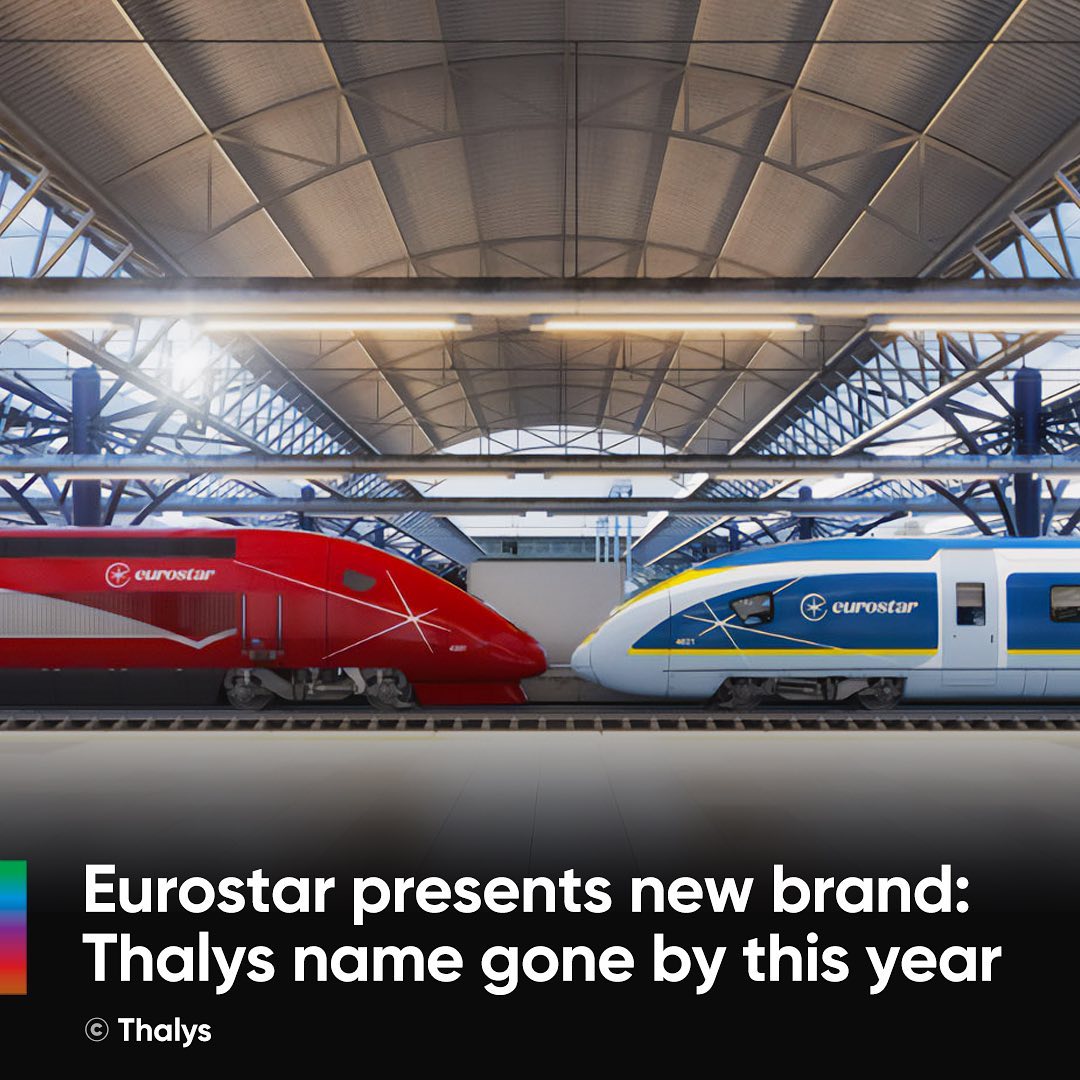 📷 by Thalys 
🇪🇺 Eurostar presents its new branding, following the merger with Thalys 🚄 What do you think of the new branding? Let us know in the comments 💬
.
.
.
.
.
#thalys #eurostar #thalysPBKA #e320 #Highspeedtrain #Highspeedrail #TGV #railways_of_our_world #railways_europe #railways_france #ferroviare #lgv #railway #railways #railwayphotography #openaccess #instarail #railcolor #railcolornews