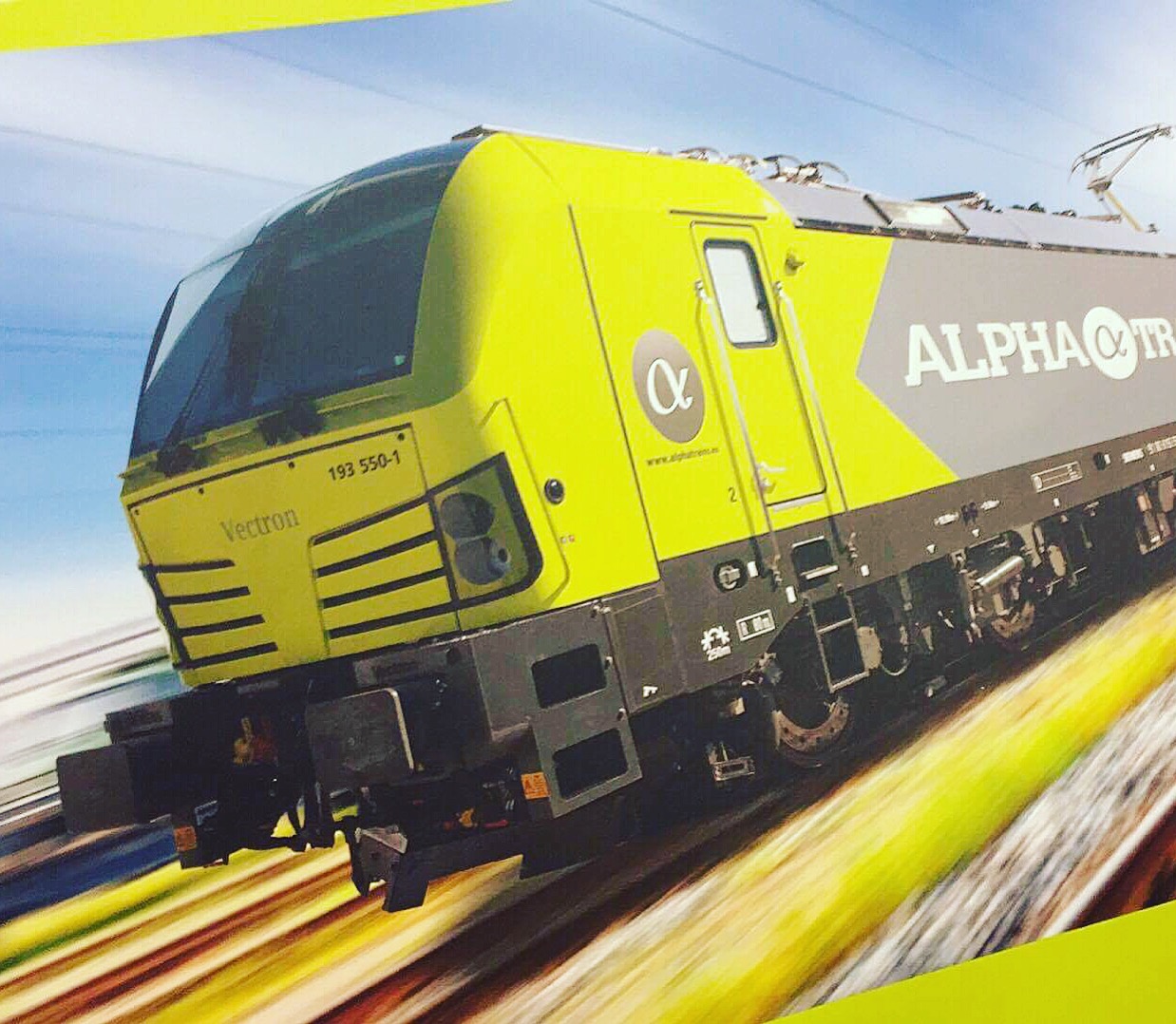 Artist impression of Alpha Trains Vectron. 193 550 is the correct number for the first locomotive.
