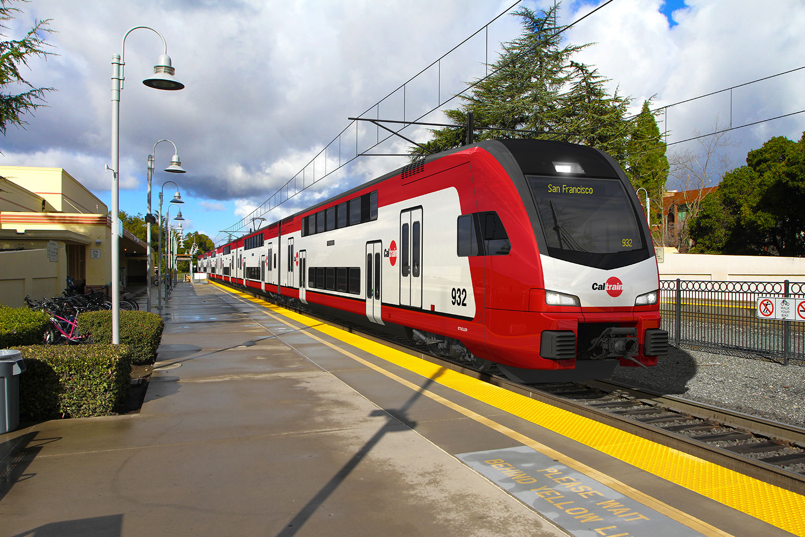 Artist impression of the KISS USA for Caltrain. Note the spacious top floor. Copyright Stadler Rail